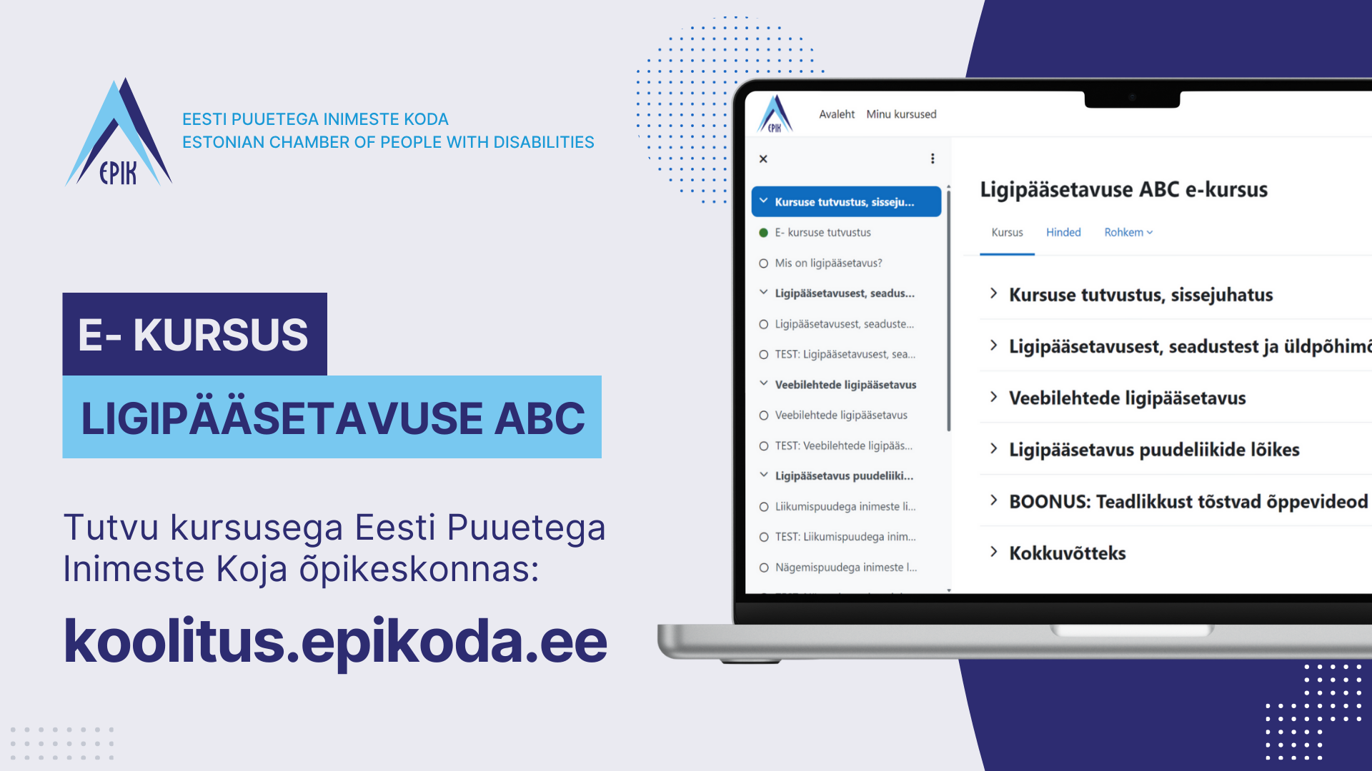 E-kursus "Ligipääsetavuse ABC" reklaamtekst